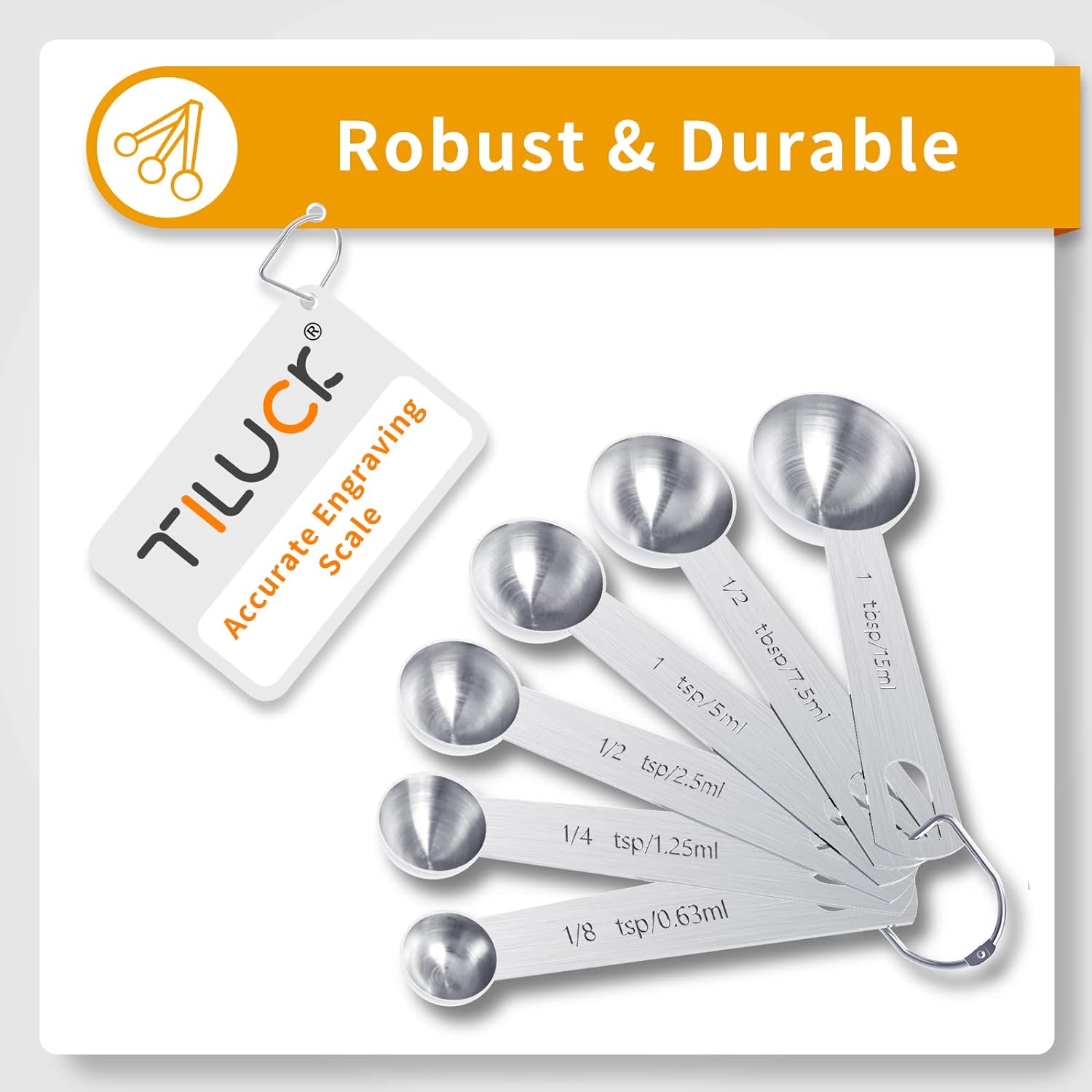 TILUCK Stainless Steel Measuring Cups & Spoons Set, Cups and Spoons,Kitchen Gadgets for Cooking & Baking (10) - Image 4