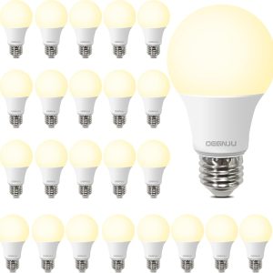 DEGNJU 24 Pack LED Light Bulbs Soft White 2700K, 60 Watt Equivalent LED Bulbs, A19 Standard Bulbs, 800 LM, 15000 Hours, E26 Base, Non-Dimmable, 8W White LED Bulbs for Bedroom Living Room