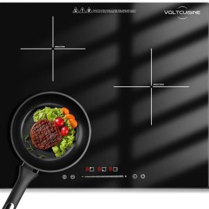 24" Built-in Induction Cooktop 5400W, 3 Burner Electric Stove for Kitchen Countertop, Touch Control, Safety Lock, Easy Clean Glass Surface