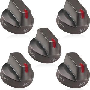 DG64-00473B Upgraded Samsung Stove Knobs Black Stainless Steel,Samsung Gas Stove knobs Oven knobs Replacements Compatible NX58M6850SG, NX58J7750SG, NX58J5600SG, NX58K7850SG (5Pack)
