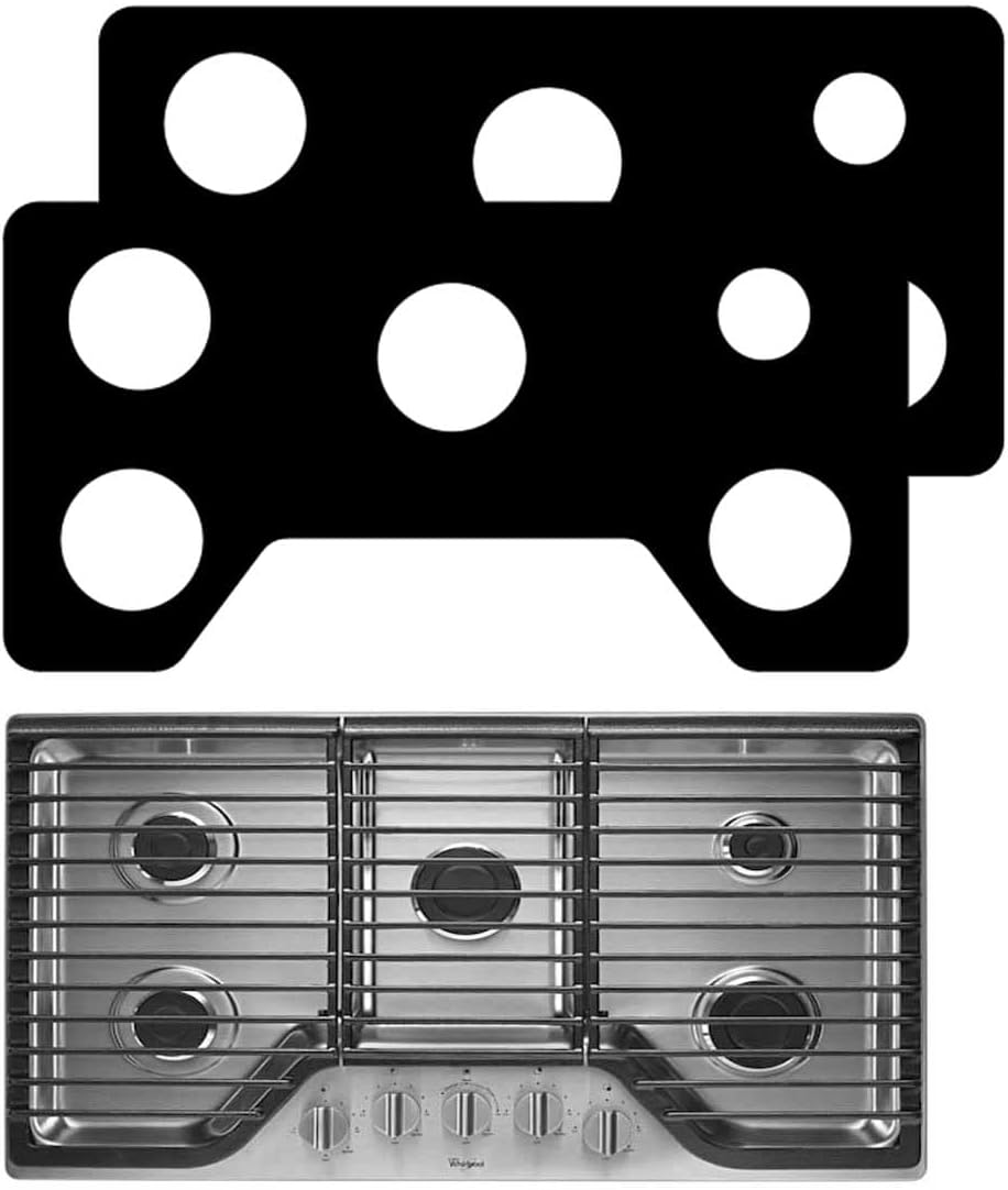 2 Pcs Ultra Thin 0.3mm Stove Top Protectors For Whirlpool Model WCG97US6DS 36Inch 5 burner Gas Range Cooktop Cover liner
