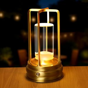 Rechargeable Cordless Metal Table Lamp – Portable LED Desk Lamp with 3-Color Infinite Dimming, Battery Powered for Indoor & Outdoor Use, Bedroom, Restaurant, Bar, Coffee Shop, or Camping