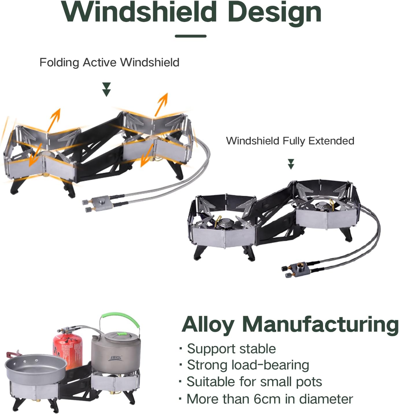 BRS-32 Portable Camping Stove, Foldable, Adjustable Control, and Carrying Case Included - Experience Hassle-Free Outdoor Cooking - Image 3