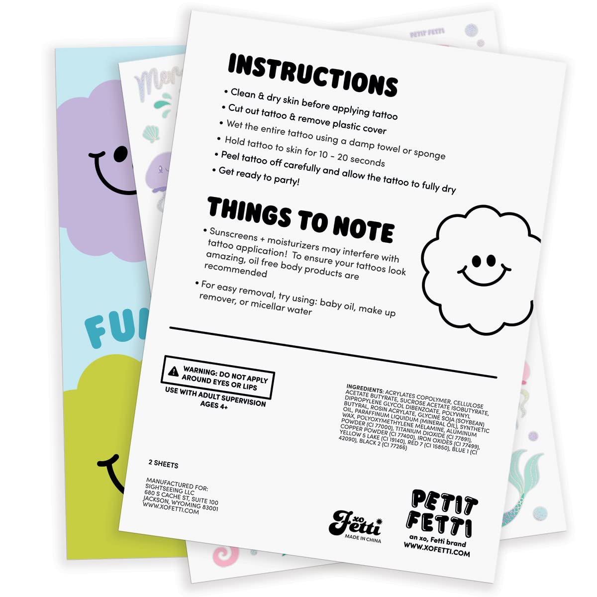 xo, Fetti Under The Sea Mermaid Temporary Tattoos - 56 Iridescent Foil Styles | Kids Birthday Party Supplies, Sea Creatures Favors, Ocean Animal, Underwater Arts and Crafts, Boys + Girls Activity - Image 6