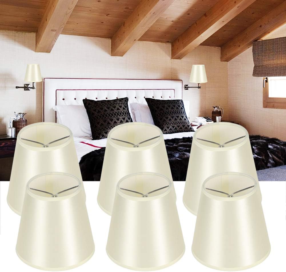 Hyuduo Modern Fabric Lampshade, Clamp on E14 Bulb Cover with Proof and Soft Light, for Bedroom Living Room Hall Study Hotel Studio Decoration - Image 9