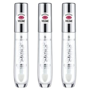 essence | 3-Pack Extreme Shine Volume Lip Gloss | High Shine, Non-Sticky, Long Lasting Transparent Lip Gloss | Vegan & Cruelty Free (01 | Crystal Clear)