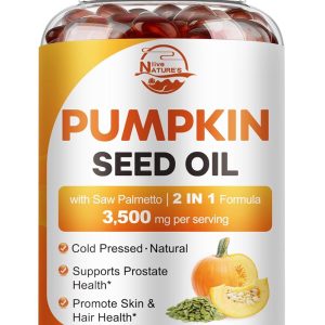 Pumpkin Seed Oil with Saw Palmetto, 3500mg Max Strength per Serving, 150 Softgels, Cold-Pressed with Essential Fatty Acids & Phytosterols, Supports Immune, Hair, Bladder & Prostate Health