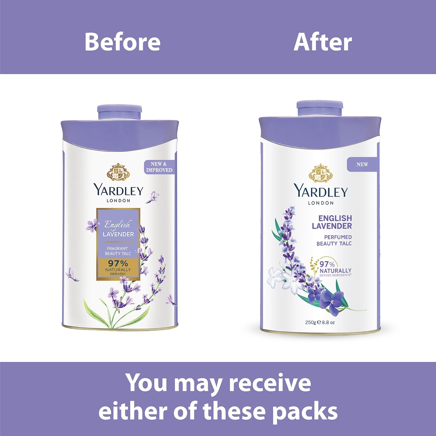 Yardley English Lavender Perfumed Talc | 250g (8.81 Ounce) | Pack of 1 - Image 3