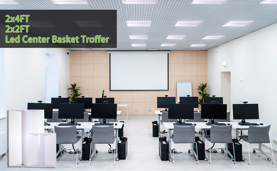 2x2 led center basket troffer