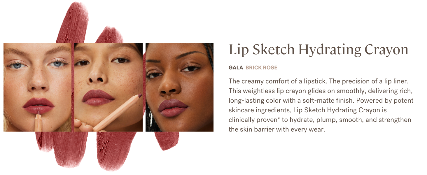 ILIA Lip Sketch Hydrating Crayon in Gala (Brick Rose): comfort of a lipstick, precision of a liner.