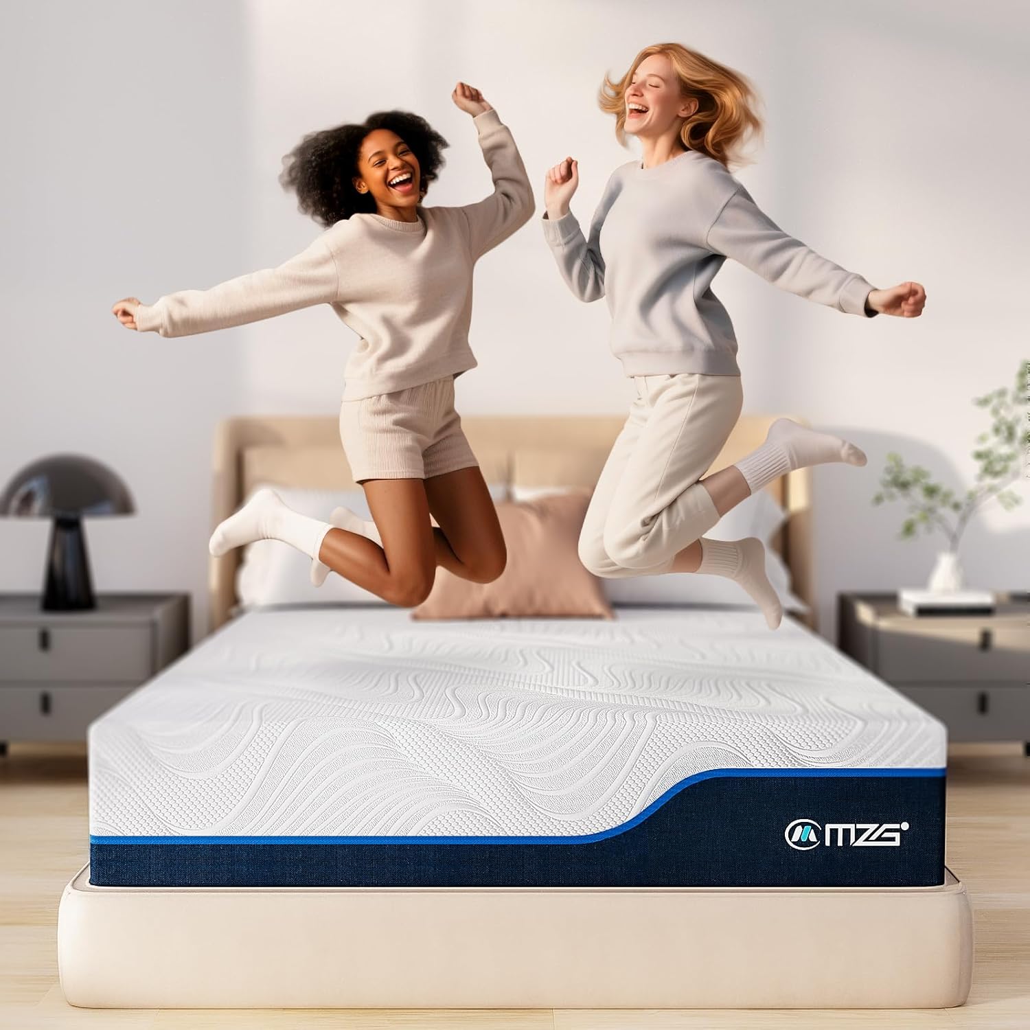 12 Inch Queen Size Plush Hybrid Mattress, Gel-Infused Memory Foam Pillow Top & High-Density White Support Foam, Cooling & Breathable, CertiPUR-US Certified, Mattress in a Box - Image 5