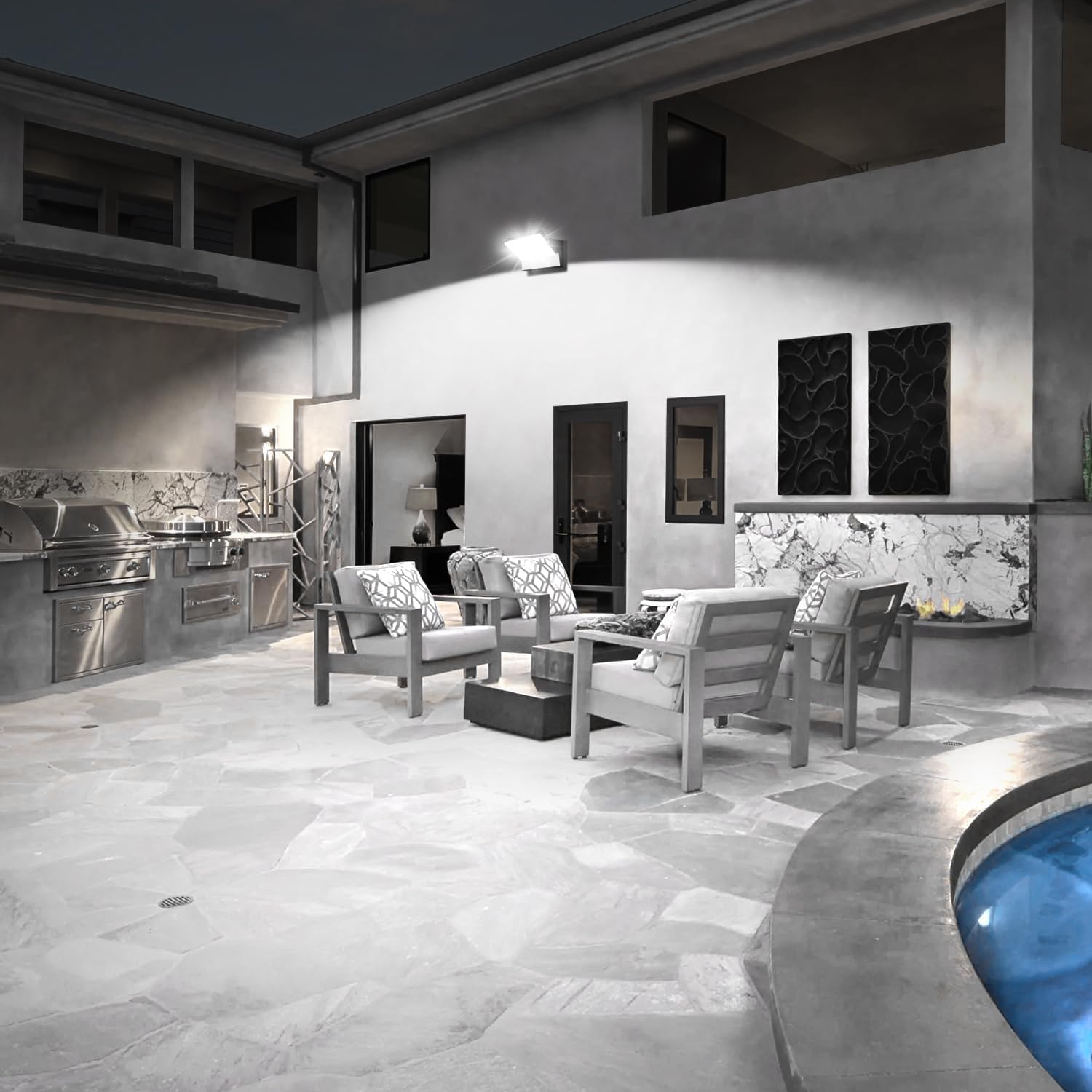 Modern Sleek Flood Lights Outdoor, 120W 5000K Dusk-to-Dawn Photocell with 360° Rotation, 14200LM IP65 Waterproof LED Security Wall Pack for Building,Yard,Driveway (4 Pack) - Image 9