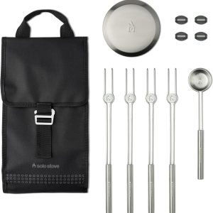 Solo Stove Mesa Accessory Pack | Incl. 4 Stainless Steel Mini Sticks + Stick Rests, Pellet Scoop, Mesa Lid, Carry Case, Accessories for Outdoor Fire Pit, 8.8 x 16 in, 2.5 lbs