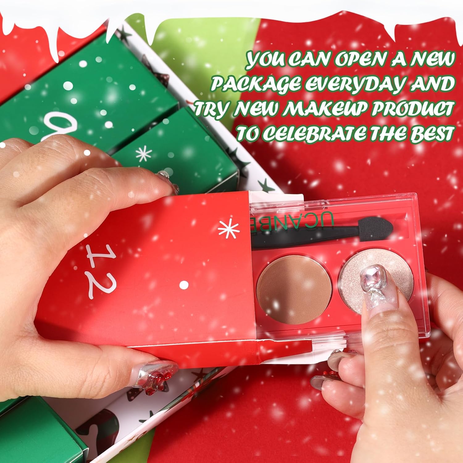 UCANBE Makeup Advent 2025, 12 Days Christmas Countdown Calendar Surprise Gift Kit, Festival Holiday Xmas Cosmetic Starter Makeup Set with 12 Beauty Boxes for Teens Girls Women - Image 4