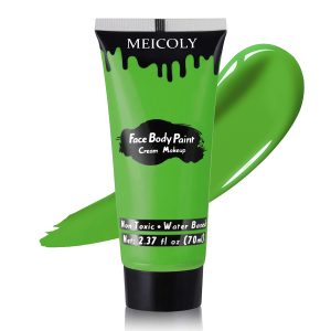 MEICOLY Light Green Face Body Paint(2.37Oz),Christmas Stocking Stuffers,Lime Green Face Paint for Halloween SFX Witch Elphaba Makeup,Camouflage Hunting Hulk Gamora,St Patrick's Day Accessories