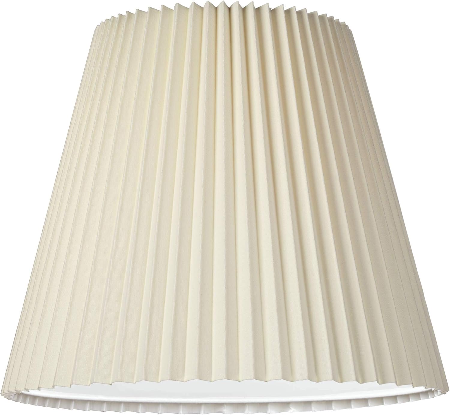 10" Top x 17" Bottom x 14 1/2" High x 14 3/4" Slant Lamp Shade Replacement Large Ivory White Bell Round Traditional Pleated Spider Harp Finial - Springcrest - Image 3
