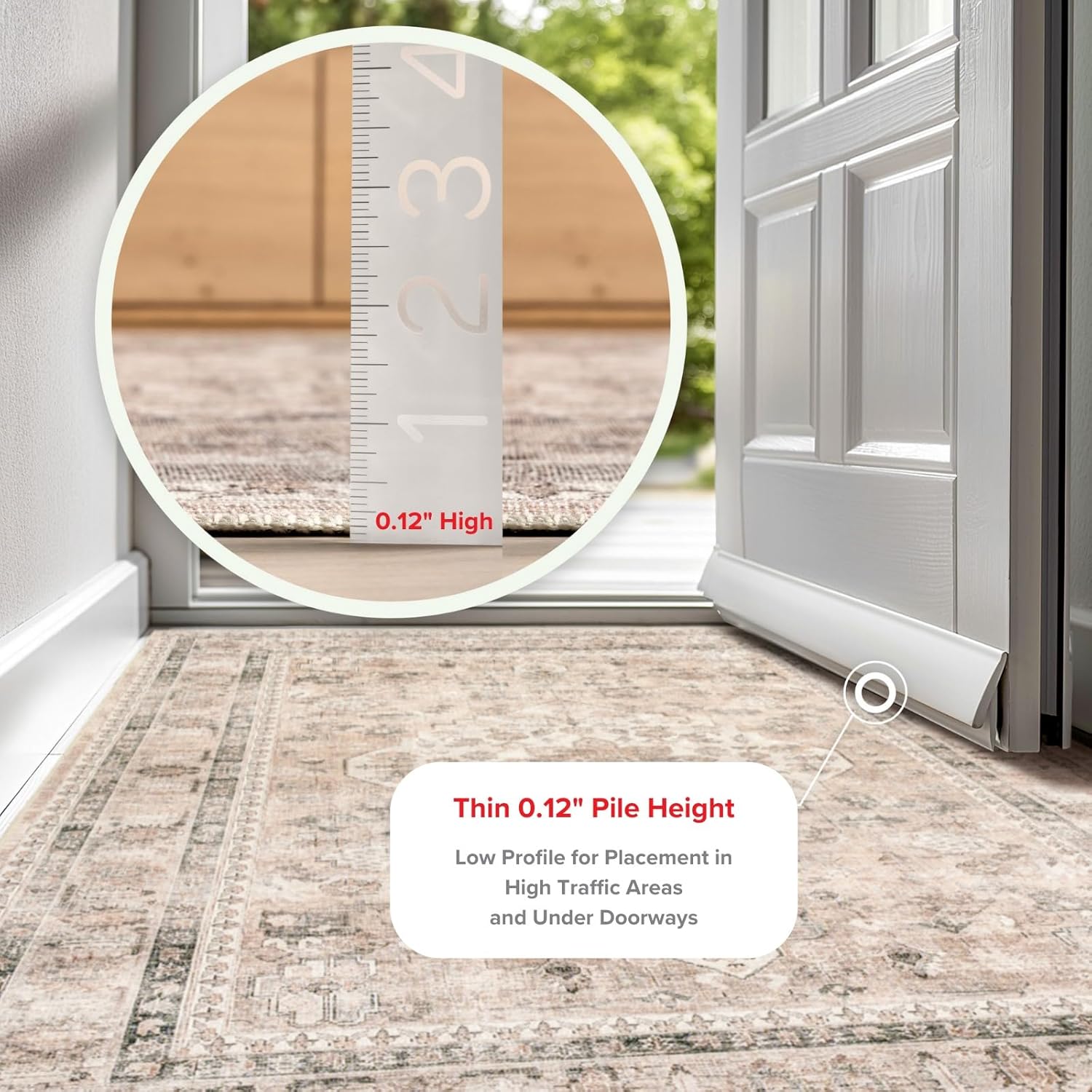 nuLOOM 6' x 9' Machine Washable Area Rug with Waterproof Spill Proof Surface, Non Slip Backing and Stain Resistant for Living Room, Bedroom, Kitchen, Dining Room, Davi Taupe - Image 3