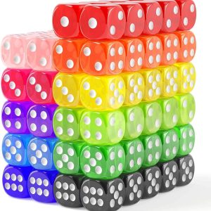 110 Pieces Dice Set, Colored Game Bulk Dices, Colorful Dices, 6 Sided Dice for Classroom Teaching, Board Game, Playing, Rolling, Small Six Sided 11 Color Red, Yellow, Blue, Green and More