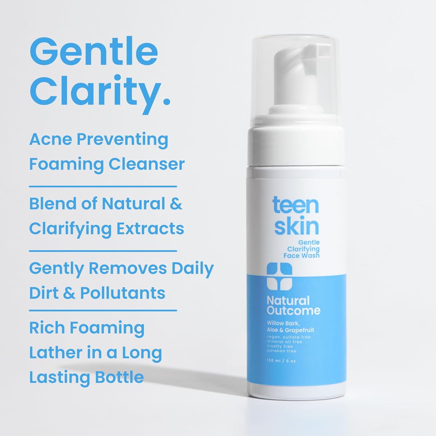 natural outcome Teen Skin Face Wash | Gentle Foaming Daily Boys & Girls Facial Cleanser Lotion | Natural Non-toxic Ingredients | For Teens, Preteens & Kids Looking to Prevent Acne | 5 oz - Image 2