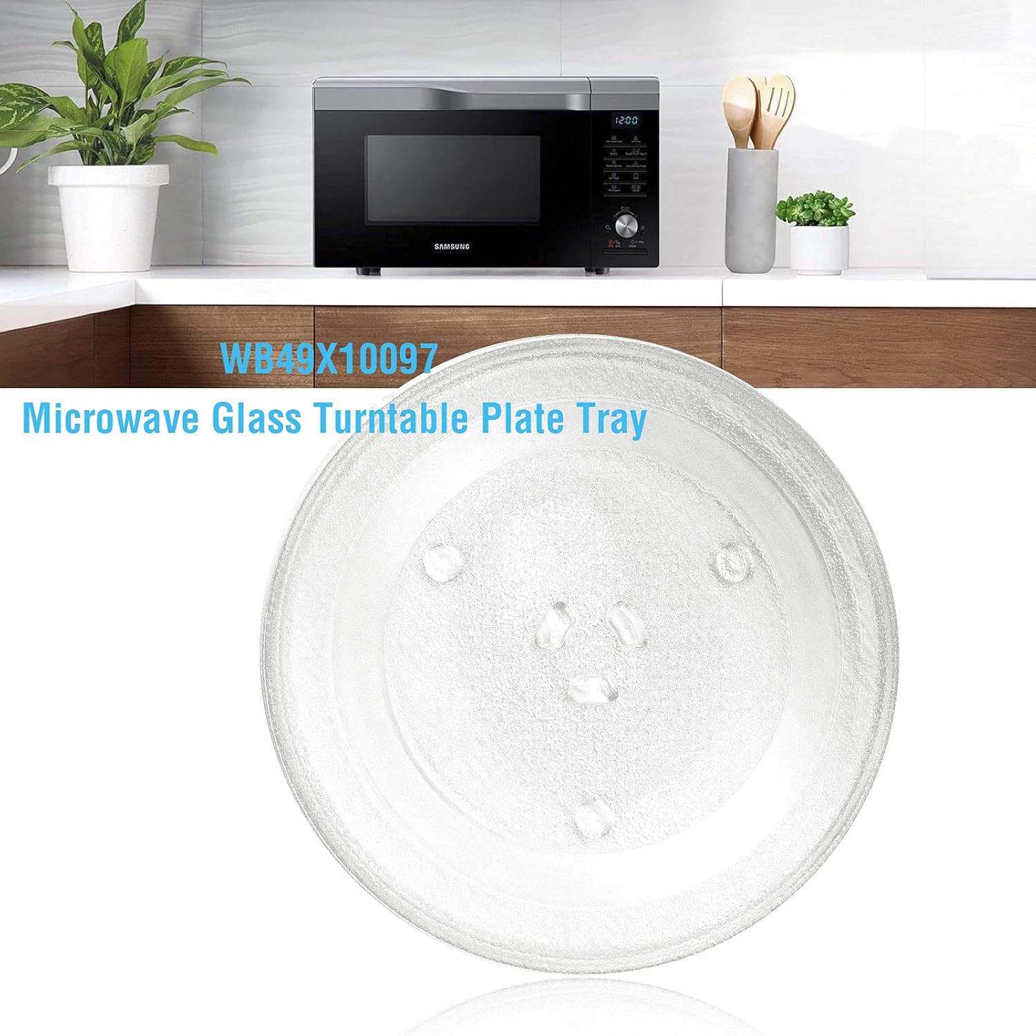 11.25" Microwave Glass Turntable Plate Replacement for GE and Samsung- 11 1/4" Microwave Glass Turntable Tray Replaces ME16K3000AS, ME17R7021ES, WB49X10097,WB39X0078,WB49X10034 by APPLIANCEMATES - Image 7