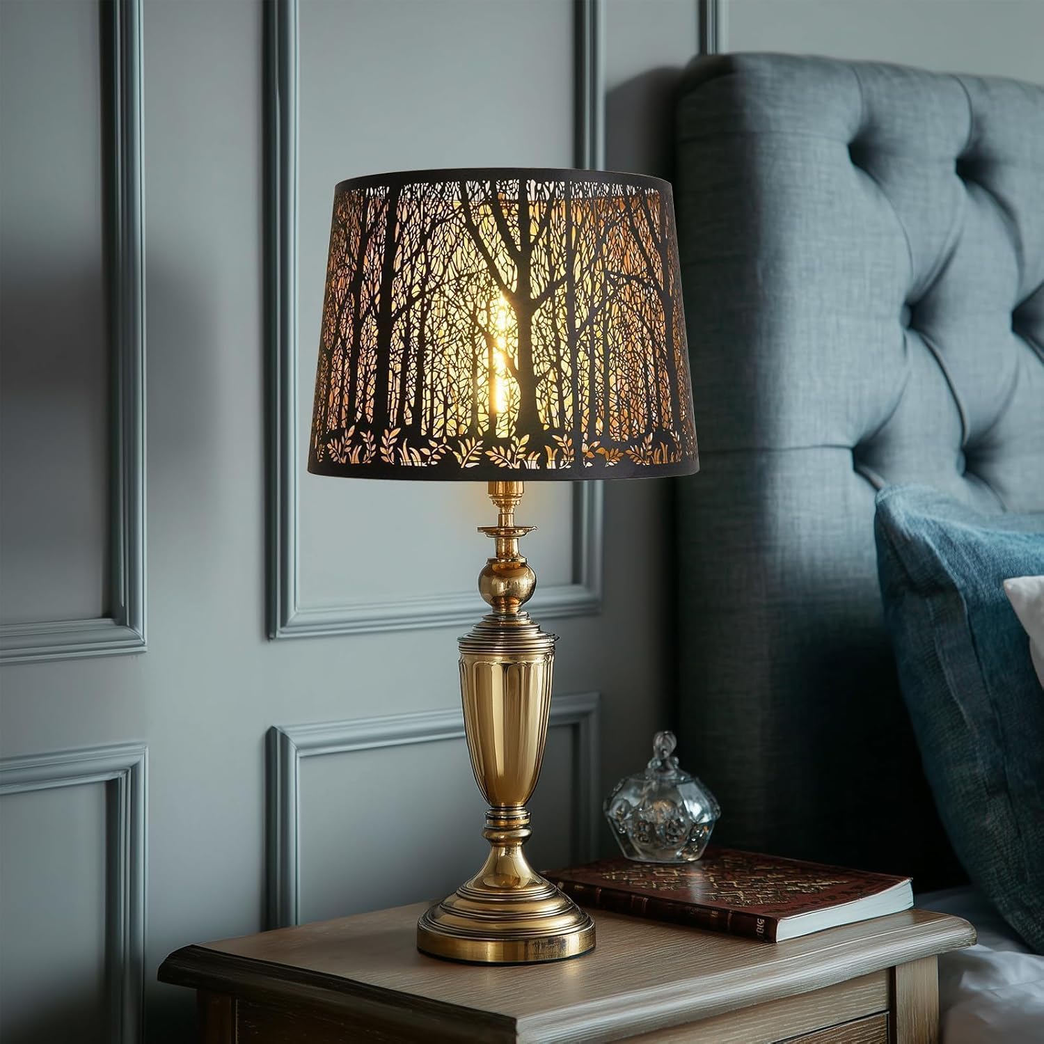 Large Lampshade Drum Metal Lamp Shade 12" Top X 14" Bottom X 10" High For Table Lamps and Floor Lamps Replacement, Spider Fitter - Image 9