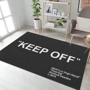 Keep Off Black Area Rug 3D Printed Pop Carpet Modern Non-Slip Floor Mat for Living Room Bedroom Wood Floor Playroom Home Decor Rugs 5' x 7'