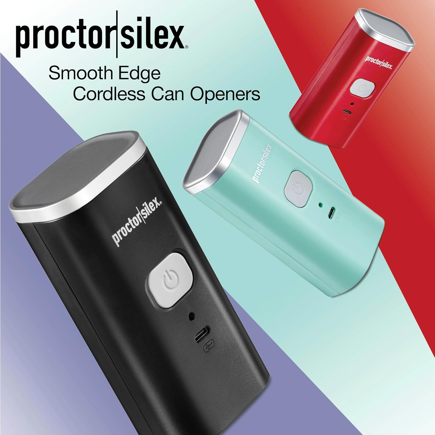 Proctor Silex Automatic Electric Can Opener, Hands Free Cordless Operation & USB Rechargeable, Self-Aligning, Cut Smooth Touch Lid Edges, Compact and Easy to Store, Black - Image 8