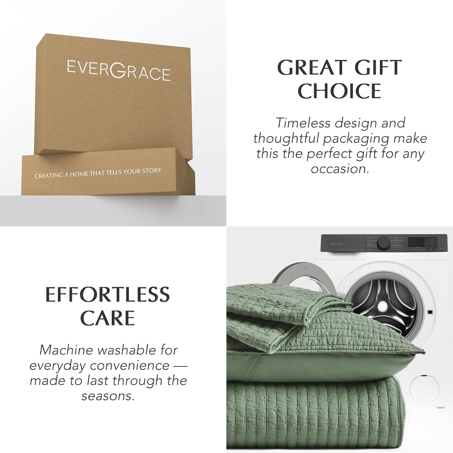 EVERGRACE Cross Stitch Pre-Washed Cotton Quilt Bedding Set King Size, Oversized 3 Pieces Lightweight Bedspread Coverlet for All Season, with 2 Matching Shams, Olive Green,108"x96" - Image 8