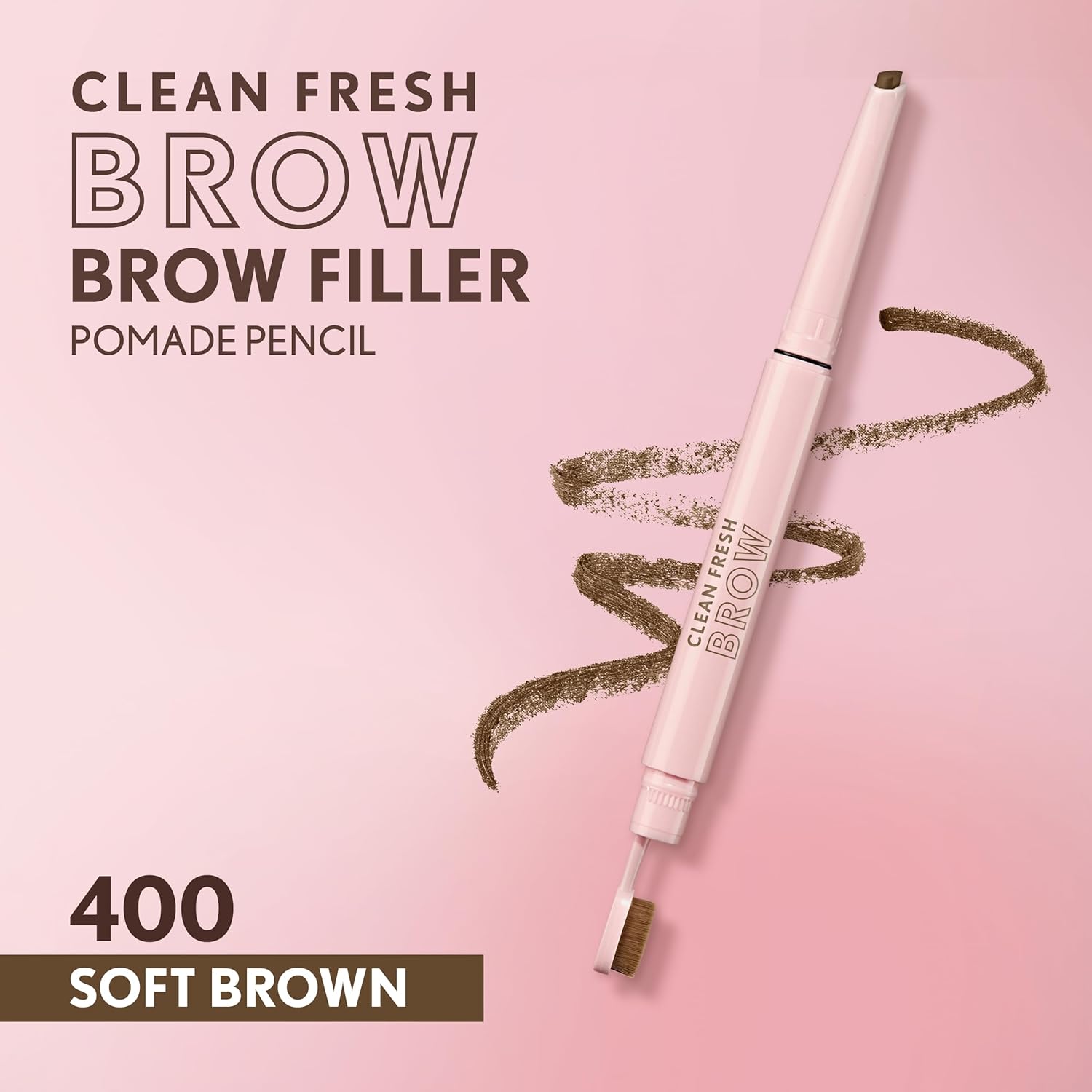 Covergirl Clean Fresh Brow Filler Pomade, 400 Soft Brown, Eyebrow Pencil, Ultra-Precise Tip, Creamy Formula, Highly Pigmented, Soft Matte Finish, Vegan Formula, 0.007oz - Image 2