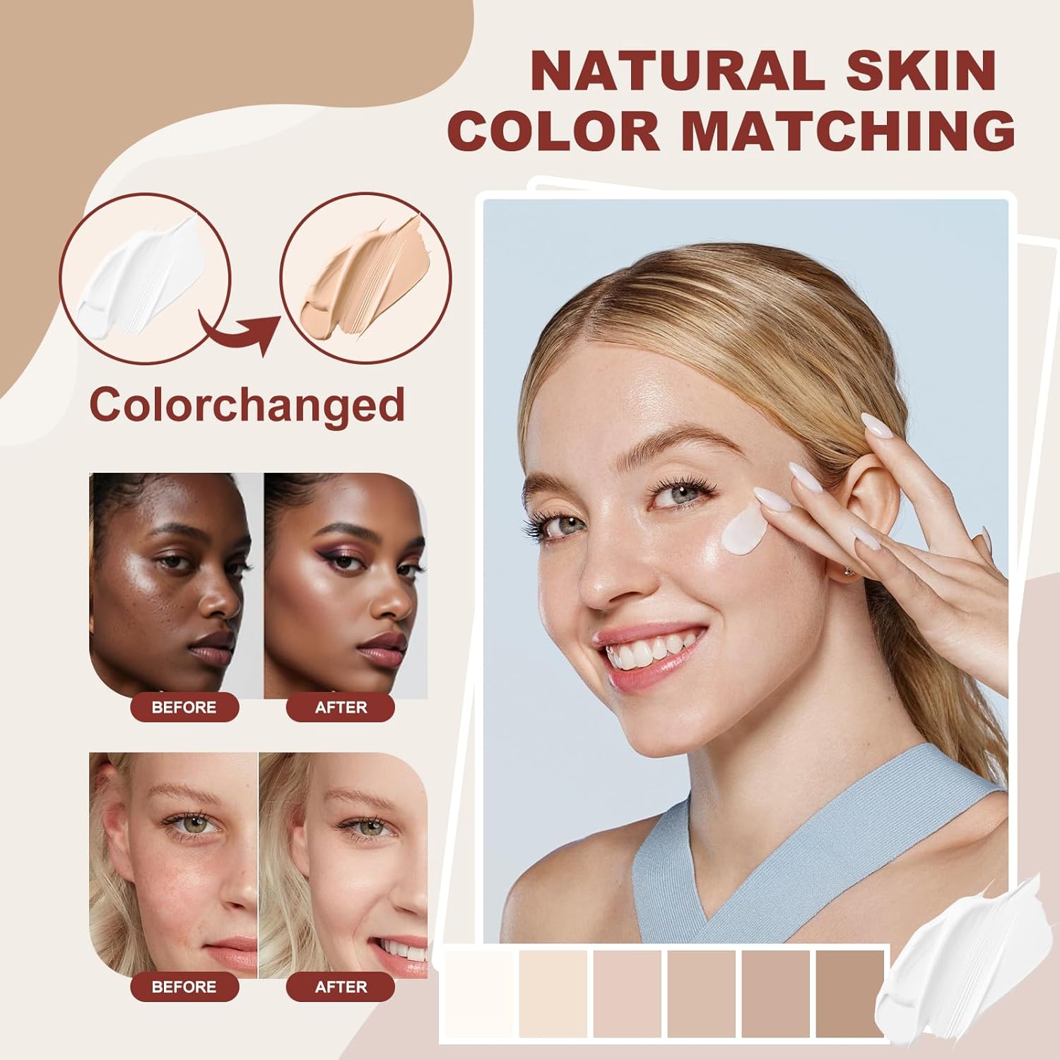 Ultrablend 4 In 1 Foundation, 2025 New Upgrade Match Skin Color Changed Foundation Liquid With Spf 50,Glowing Hydrating, Waterproof for Makeup - Image 3