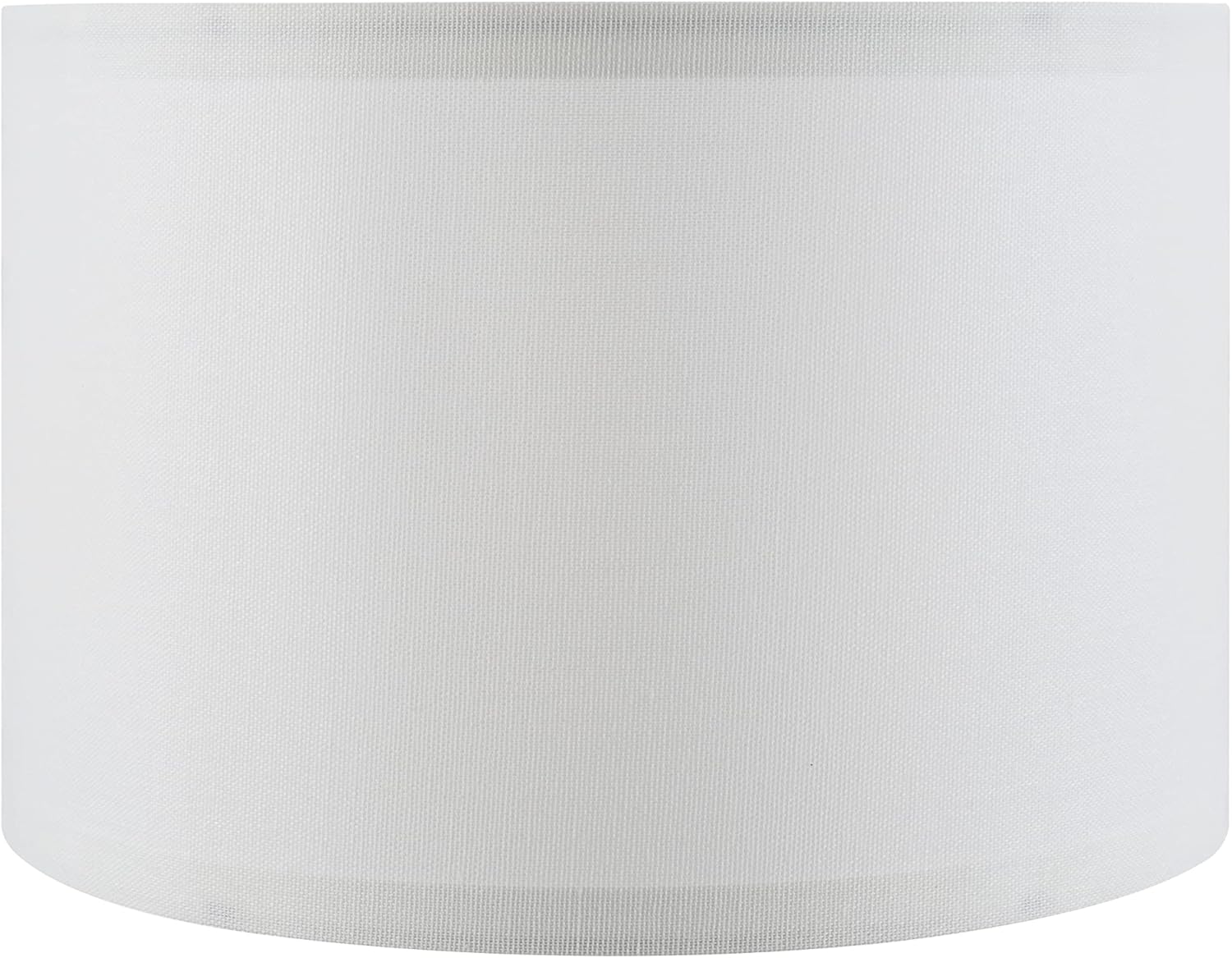 Aspen Creative 38302, Contemporary Design Collapsible Drum Spider Shade, 12" Top x 12" Bottom x 8" Height, White Linen - Image 3