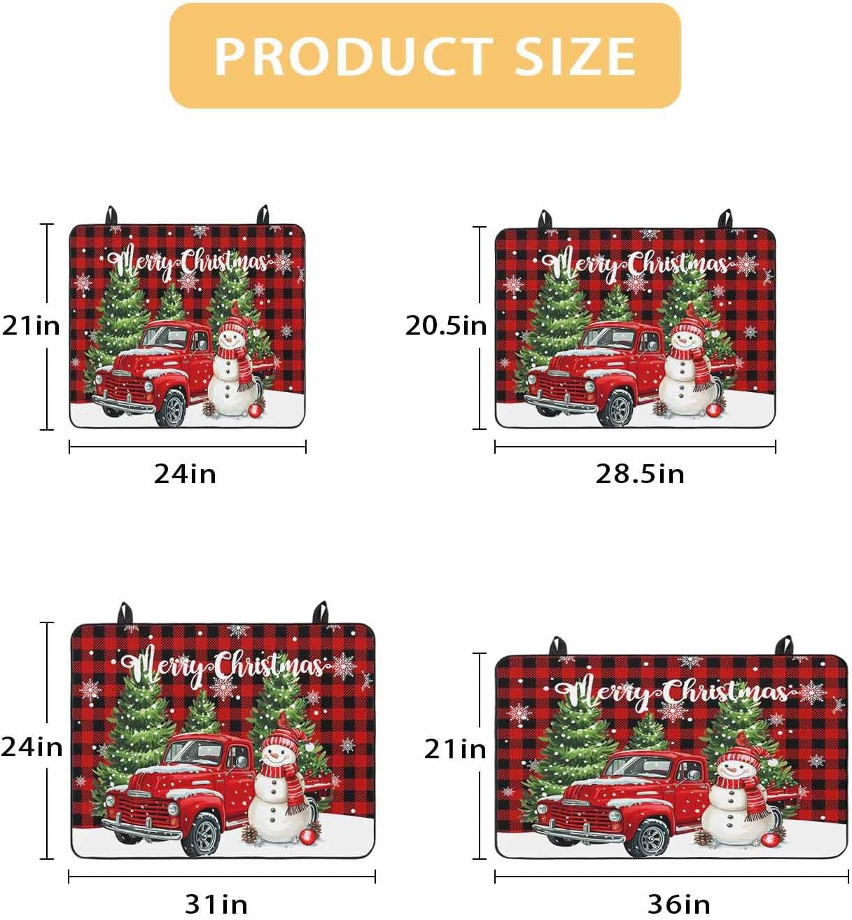 Stove Cover for Electric Stove, Christmas Red Truck Snowman Buffalo Plaid Stove Top Cover for Glass Top, Heat Resistant Rubber Mat Foldable Cooktop Cover Top Protector, 24"x21" - Image 8