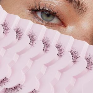 Half Lashes Natural Corner Eyelashes Wispy Natural Look Clear Band 3/4 Lashes Half-01