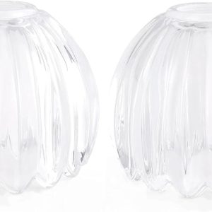 Glass CLear Tulip Lamp Shades, Small Flower Lampshades,Replacement Mini Lamp Shade for Floor Lamp Table Wall Lamp Chandelier Decor (CLear Glass-2)