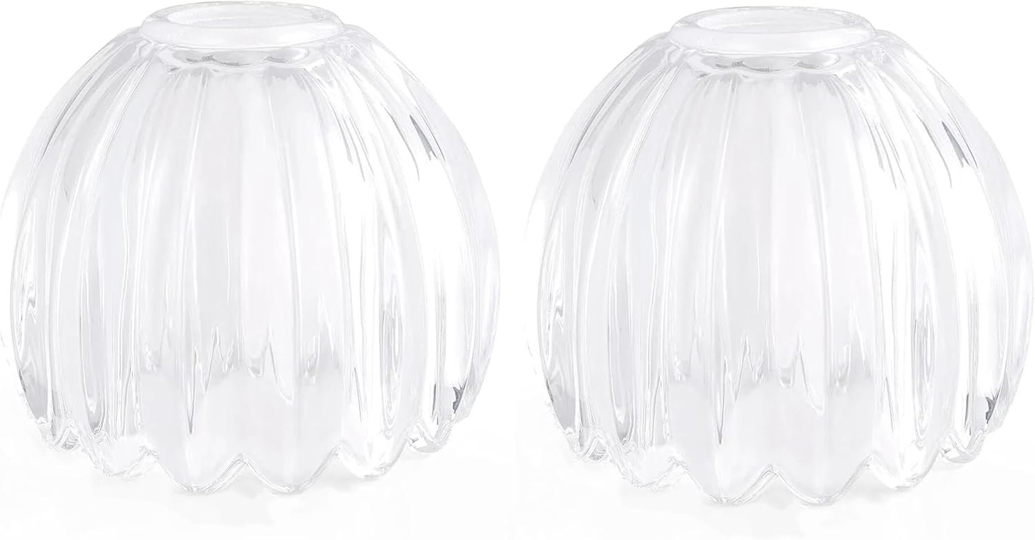 Glass CLear Tulip Lamp Shades, Small Flower Lampshades,Replacement Mini Lamp Shade for Floor Lamp Table Wall Lamp Chandelier Decor (CLear Glass-2)