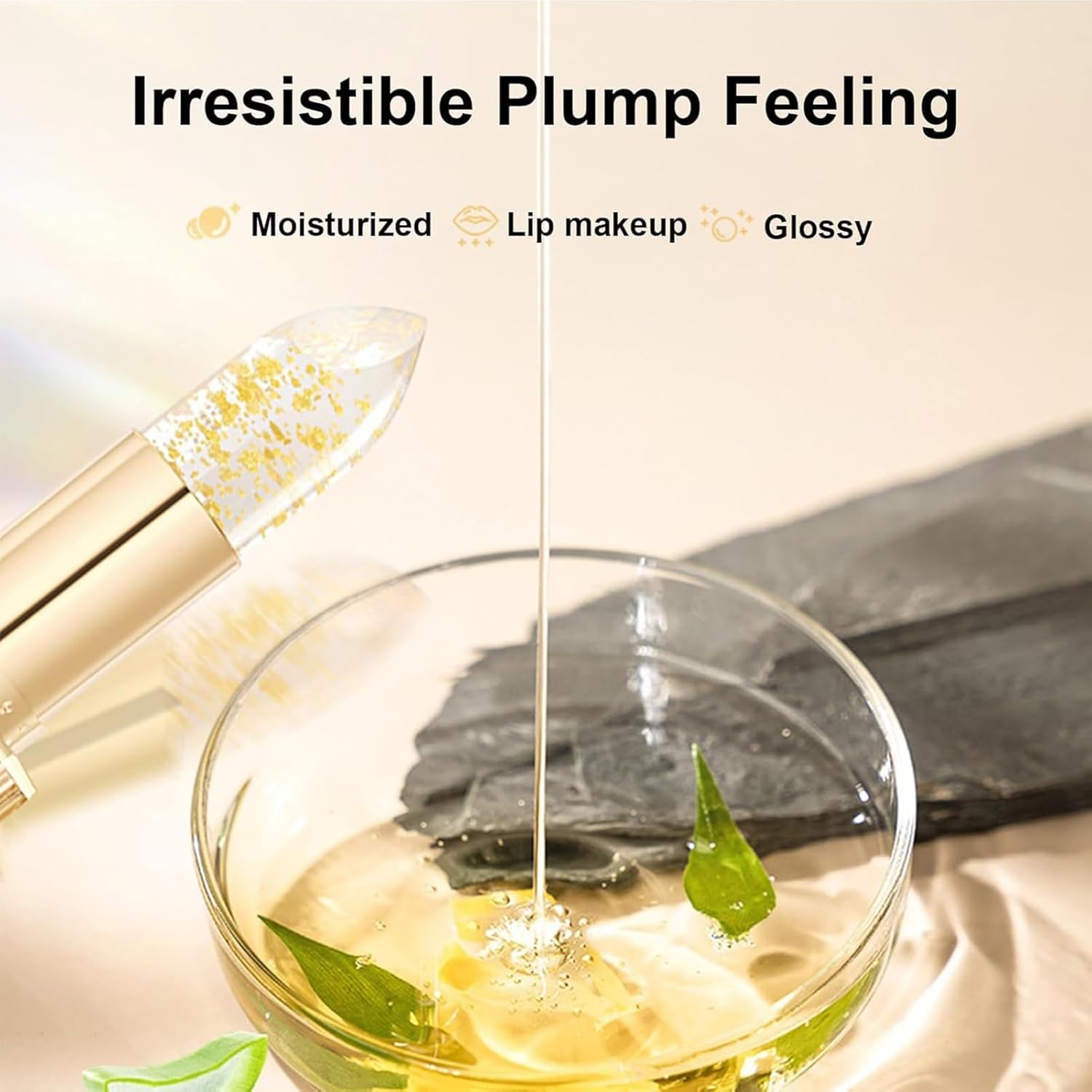 Transferproof Color Changing Lipstick,Gold Crystal Ph Lipstick Color Changing,Clear Lip stick That Changes Color,Long Lasting 24 Hours Moisturizing Glossy Shine Lip Gloss for Women (1pcs) - Image 9