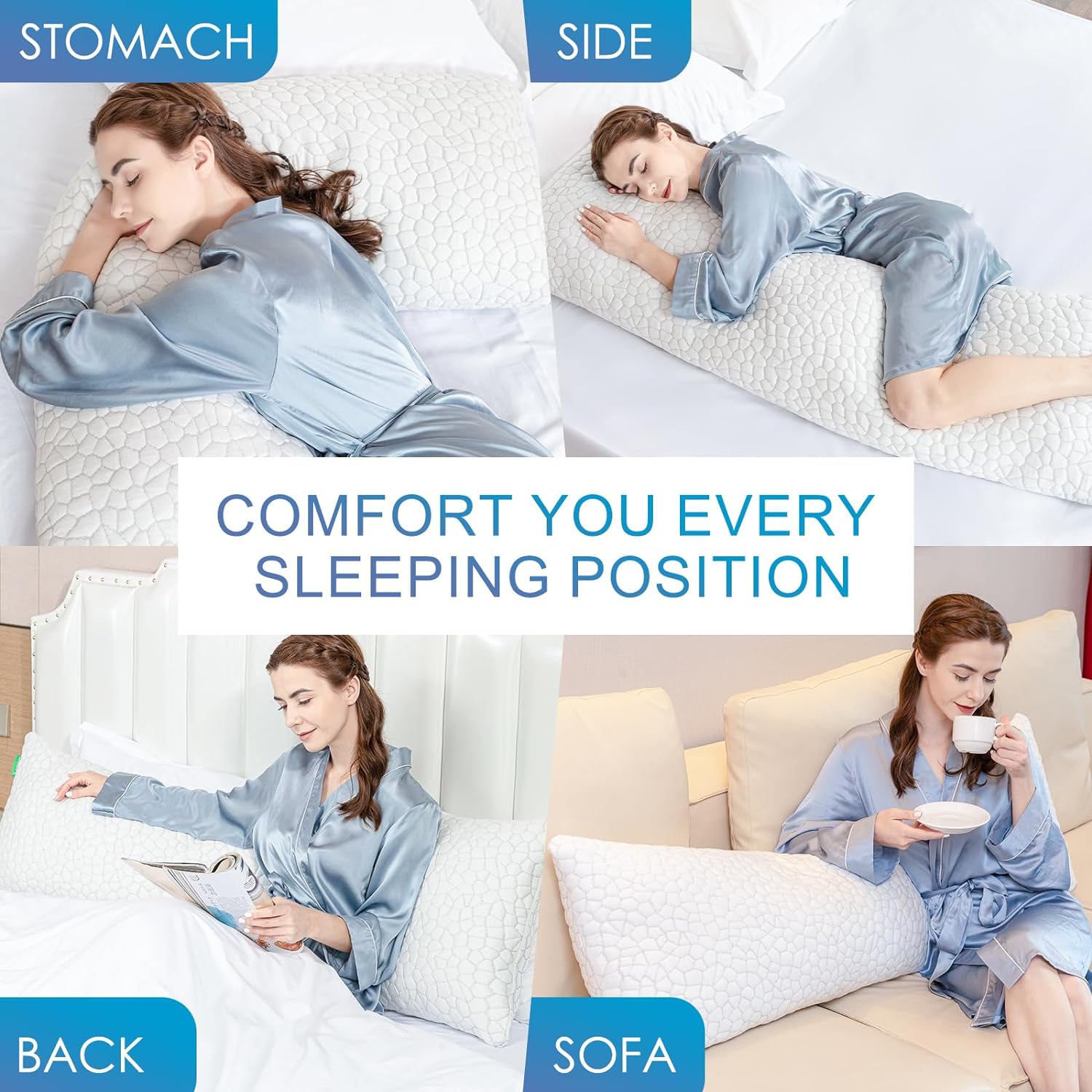 SUPA MODERN Cooling Bed Pillows for Sleeping 1 Pack Shredded Memory Foam Pillows Adjustable Cool Pillow for Side Back Stomach Sleepers Luxury Gel Pillows Body Pillow with Washable Removable Cover - Image 5