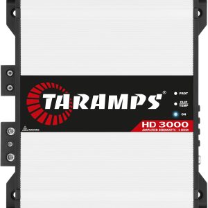Taramps HD 3000 1 Ohm 1 Channel 3000 Watts RMS MAX, Full Range Car Audio, Monoblock, LED Monitor Indicator, Class D Amplifier, Crossover, White 3k amp, Sound Quality