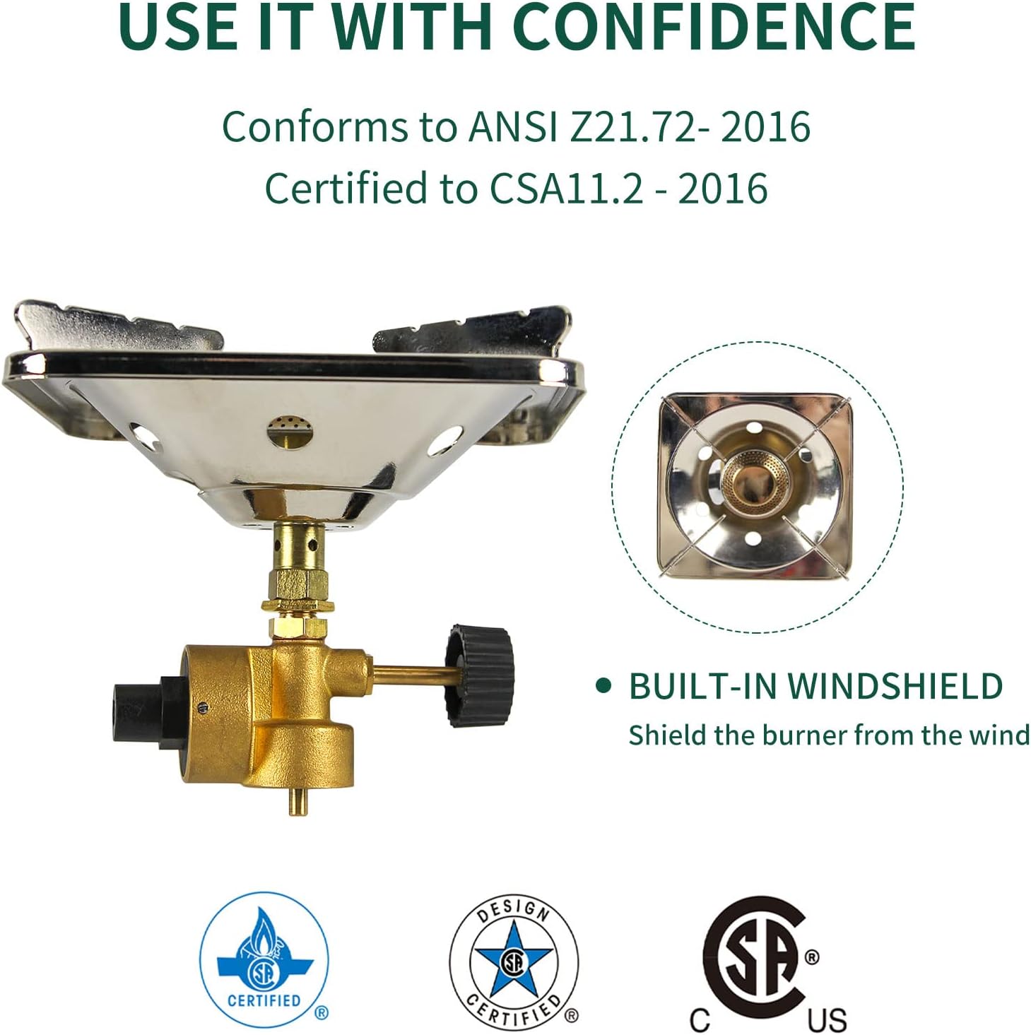 KOMAN Camping Propane Stove,Portable Camping Stove, Backpacking Stove Propane Camping Stove,10000BTU Single Burner Propane Stove for Outdoor Cooking,Fuel by 16 Oz Propane Cylinder (Fuel not Included) - Image 3