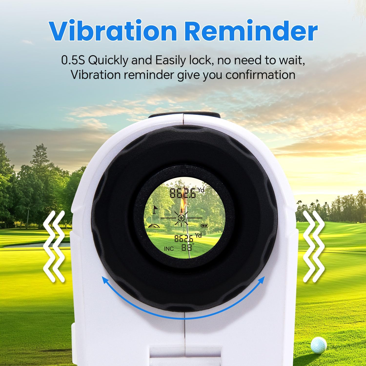 1200Yards Range Finder Golf with Slope, 7X Magnification Range Finder, Lightweight Portable Rechargeable Rangefinder, Flag Lock Vibration, Switch for Legal, Range Finders for Hunt/Golf Accessory - Image 6