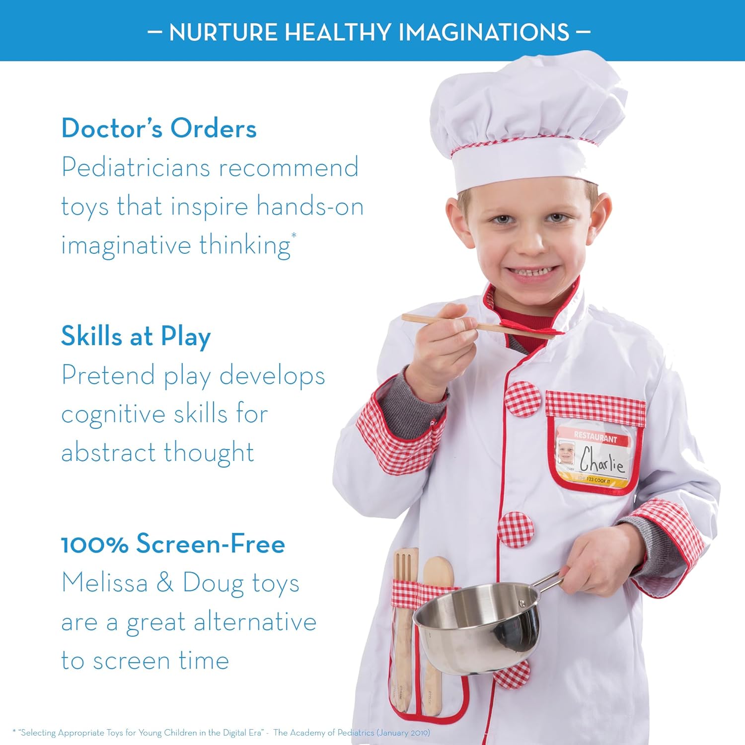 Melissa & Doug Stainless Steel Pots & Pans, 8 Piece Play Kitchen Set, Premium Play Kitchen Accessories & Cooking Utensils, Preschool Toys for Kids 3+ - Image 5