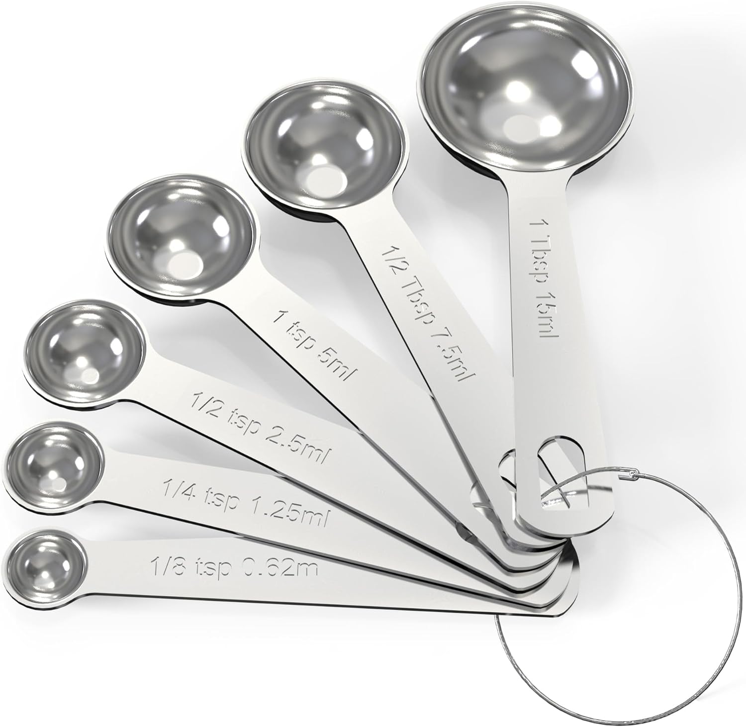 TILUCK Stainless Steel Measuring Spoons Set,Coffee Scoop Spoon,Kitchen Gadgets for Cooking & Baking,Set of (6)