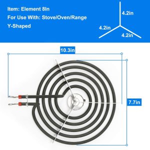 8" WB30T10074 Electric Range Burner for GE Hotpoint Stove Oven Coil Surface Heating Element Replace CH30T10074 S30T10074 PS243922 AP3186376 by APPLIANCEMATES