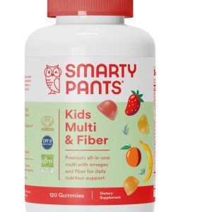 SmartyPants Kids Multivitamin Gummies and Fiber Supplement: Vitamin D3, C, Vitamin B12, B6, A, Zinc, Biotin, Inositol, Fiber Gummies, Three Fruit Flavors, 120 Count (30 Day Supply)