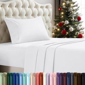 Utopia Bedding Twin Sheet Set 4 Piece Bed Sheets for Twin Size Bed, Hotel Luxury, Extra Soft, Cooling Bed Sheets - Wrinkle, and Fade Resistant (White)