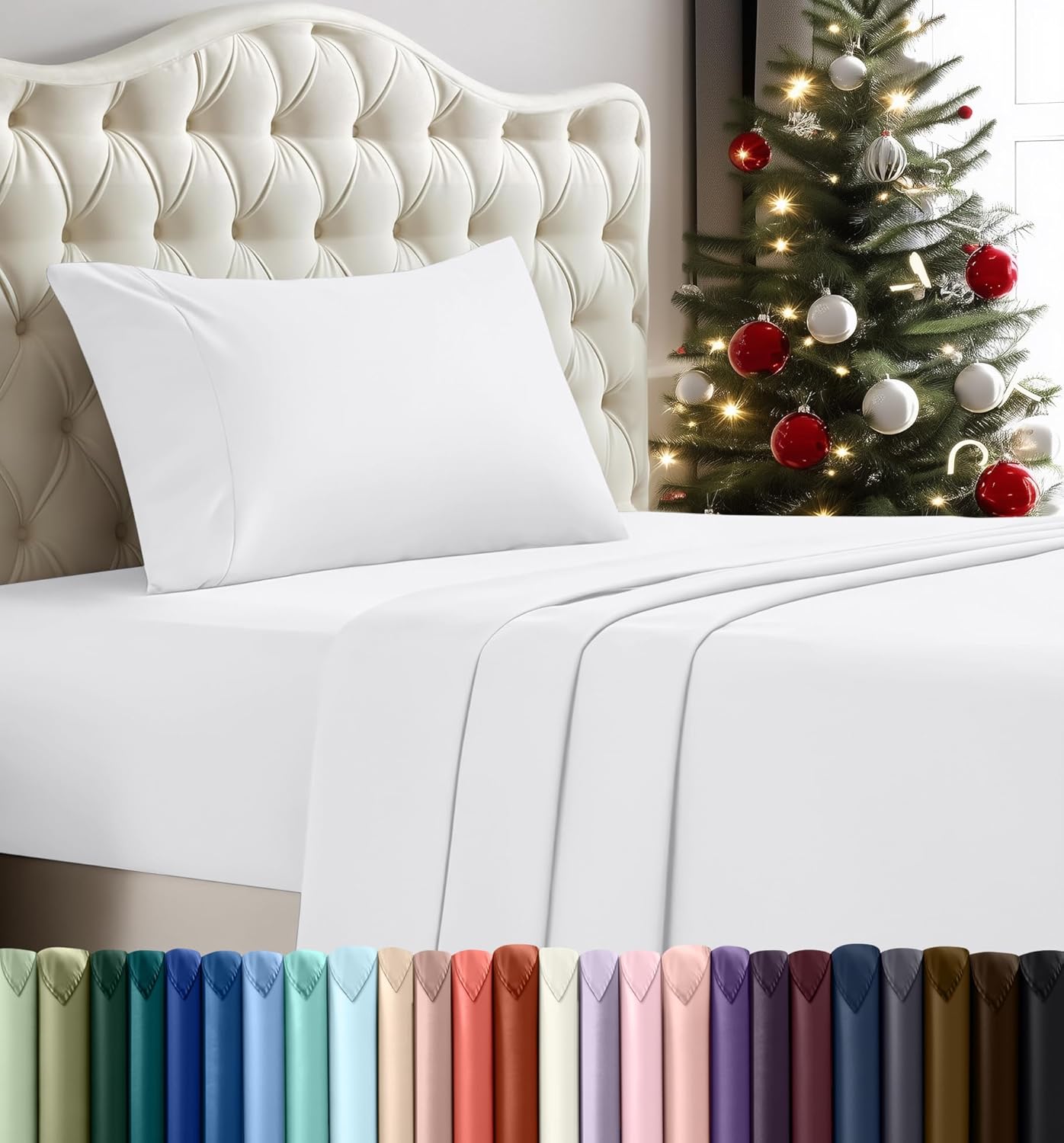 Utopia Bedding Twin Sheet Set 4 Piece Bed Sheets for Twin Size Bed, Hotel Luxury, Extra Soft, Cooling Bed Sheets – Wrinkle, and Fade Resistant (White)