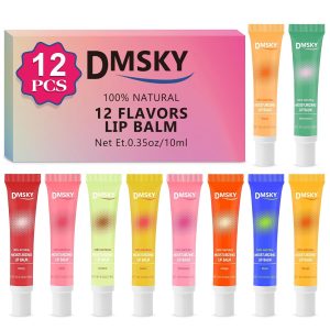 Dmsky Lip Gloss Bulk 12 Pack, Hydrating Squeeze Clear Lip Gloss Set with Shea Butter, Moisturizing High Shine Glossy Lip Oil for Dry Chapped Lips-12 Flavors