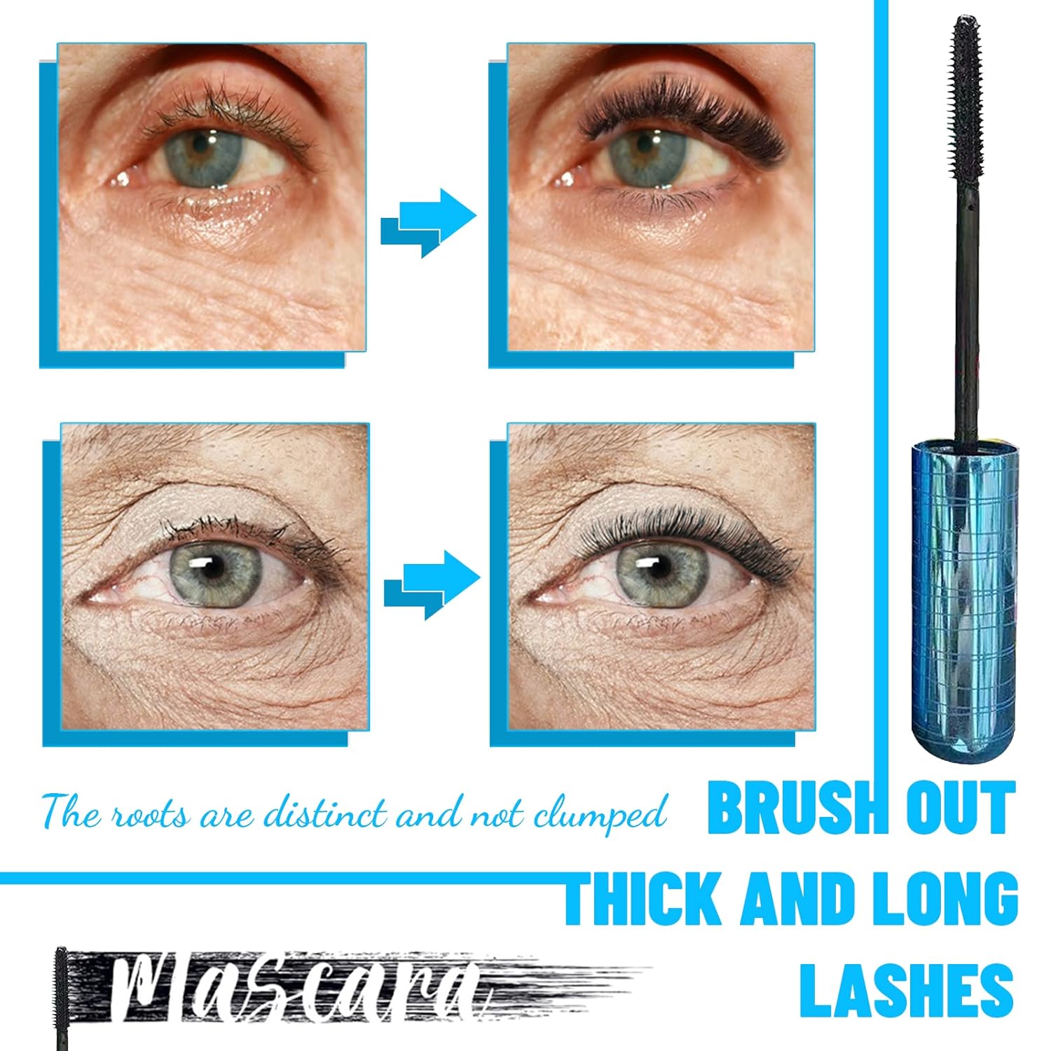 Mascara for Older Women 60 Plus, Mascara for Women over 60 with Thinning Lashes, Waterproof Hypoallergenic Tubing Mascaras Black Volume and Length for Sensitive Eyes (1 Pack) - Image 5