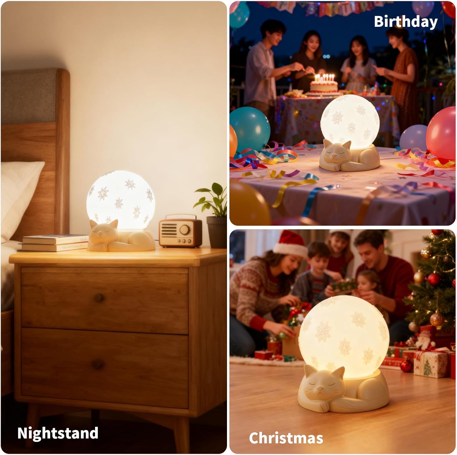 Bedside Table Lamp for Bedroom, Portable LED Desk Lamp, Rechargeable Battery Operated Atmosphere Lamp with 3 Color Temperatures Touch Control for College Dorm Dining Room - Image 5