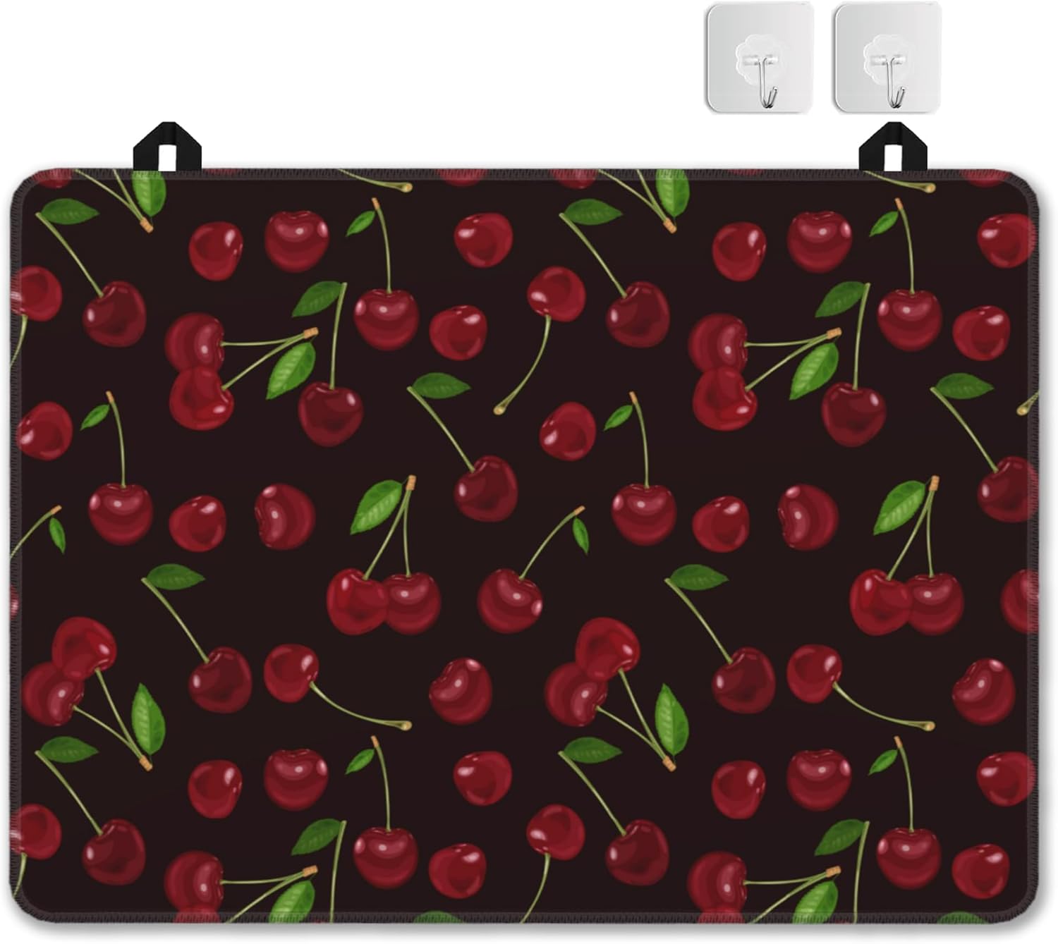 Stove Top Covers for Electric Stove, Christmas Kitchen Decor Red Cherry Glass Cover Protector, Thick Induction Cooktop Protector, Heat Resistant Range Ceramic Stove Top Covers Mat, Dish Drying Mat